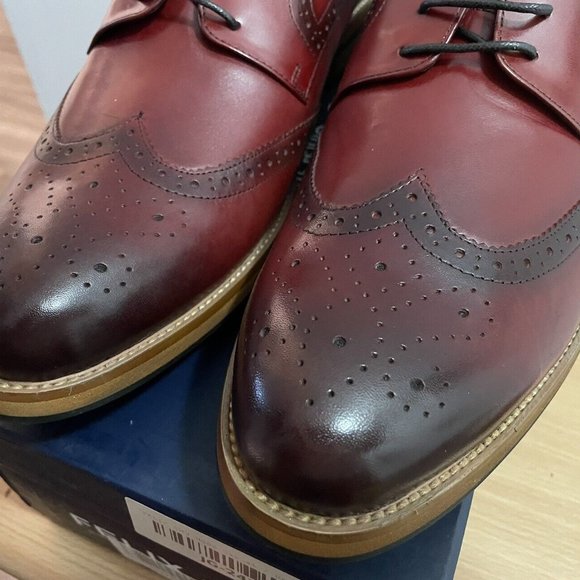NEW!!! FELIX CHU WINGTIP BROGUE BURNISHED REDWOOD LEATHER SHOES US 12 EU 46 - Picture 13 of 15